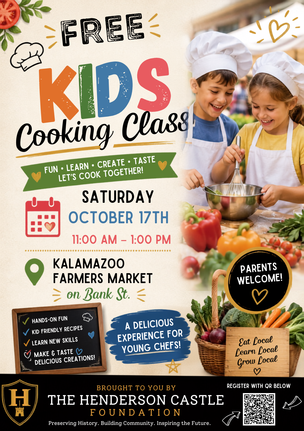 Registration for FREE Kids Cooking Class