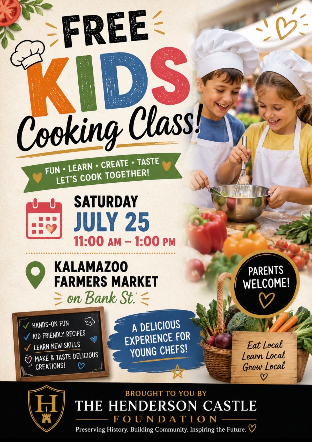 Registration for FREE Kids Cooking Class