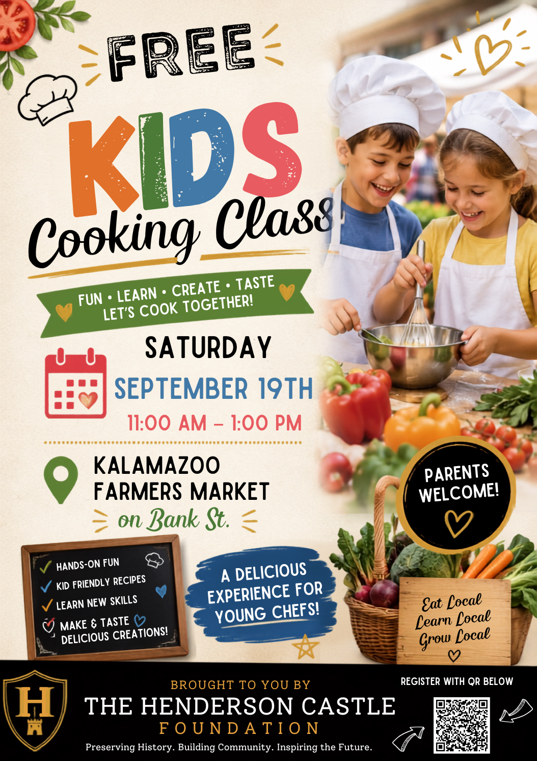 Registration for FREE Kids Cooking Class