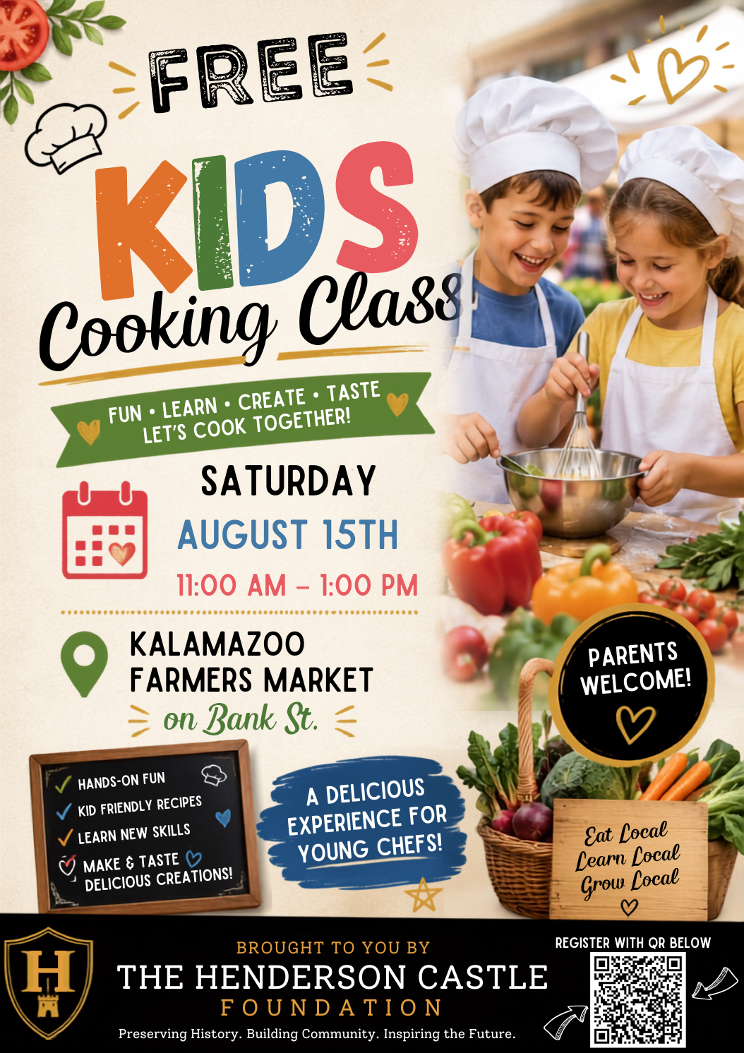 Registration for FREE Kids Cooking Class